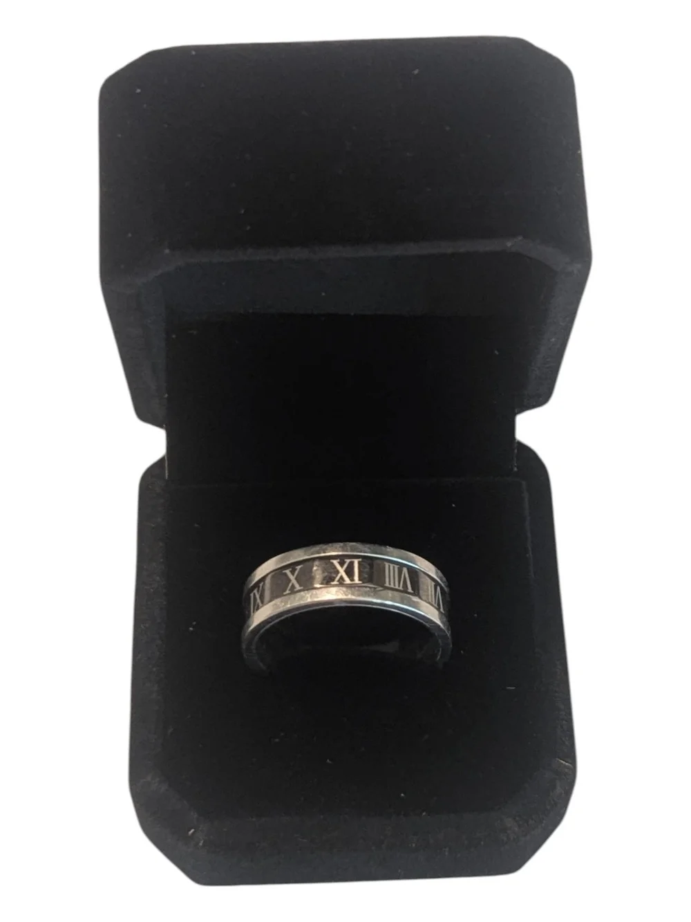 VTG Stainless Steel Roman Numerals Spinner Fidget Band Ring Men's Ring Size 10